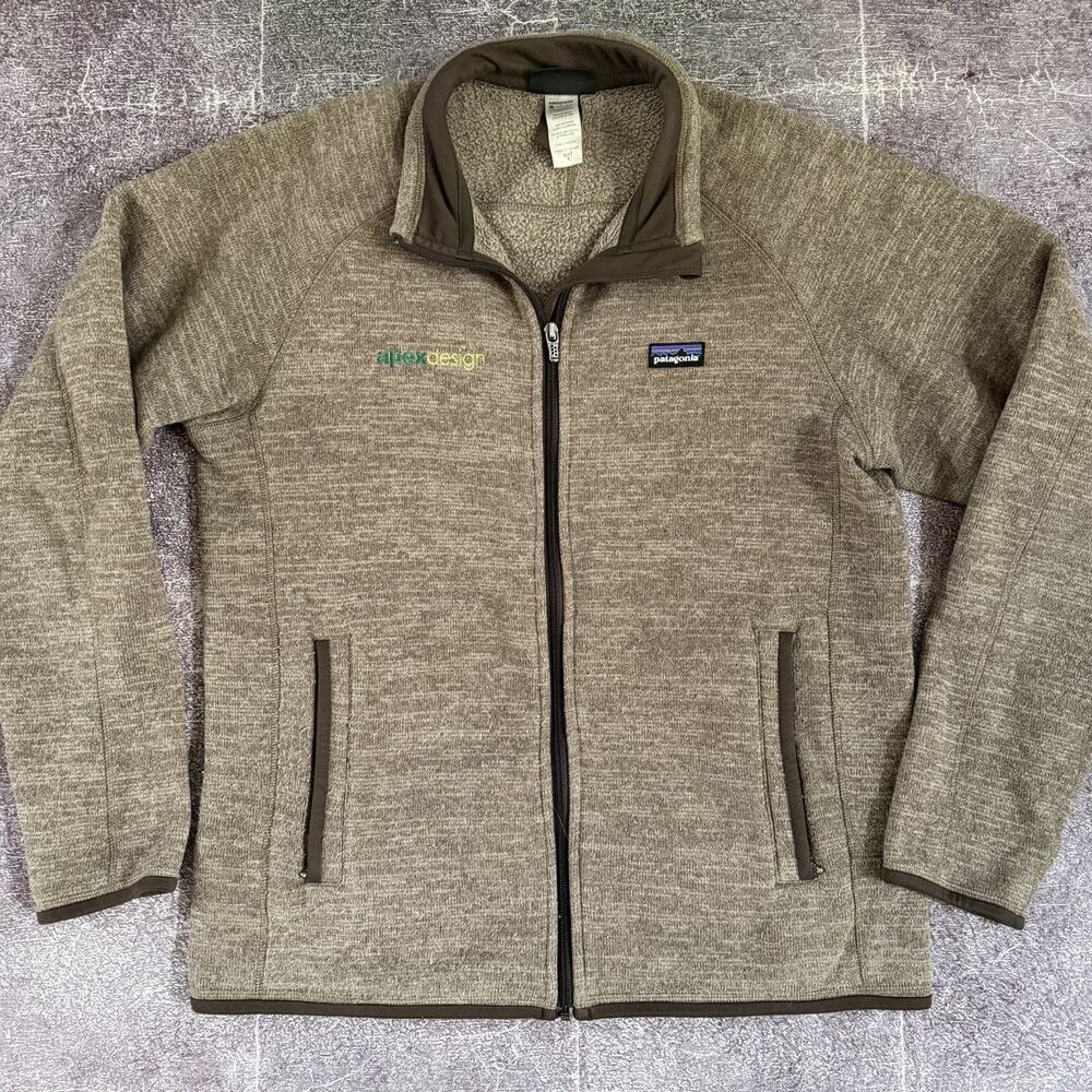 Men's Patagonia Heather Brown Zip Up Better Sweater Fleece Bomber Jacket Sz M